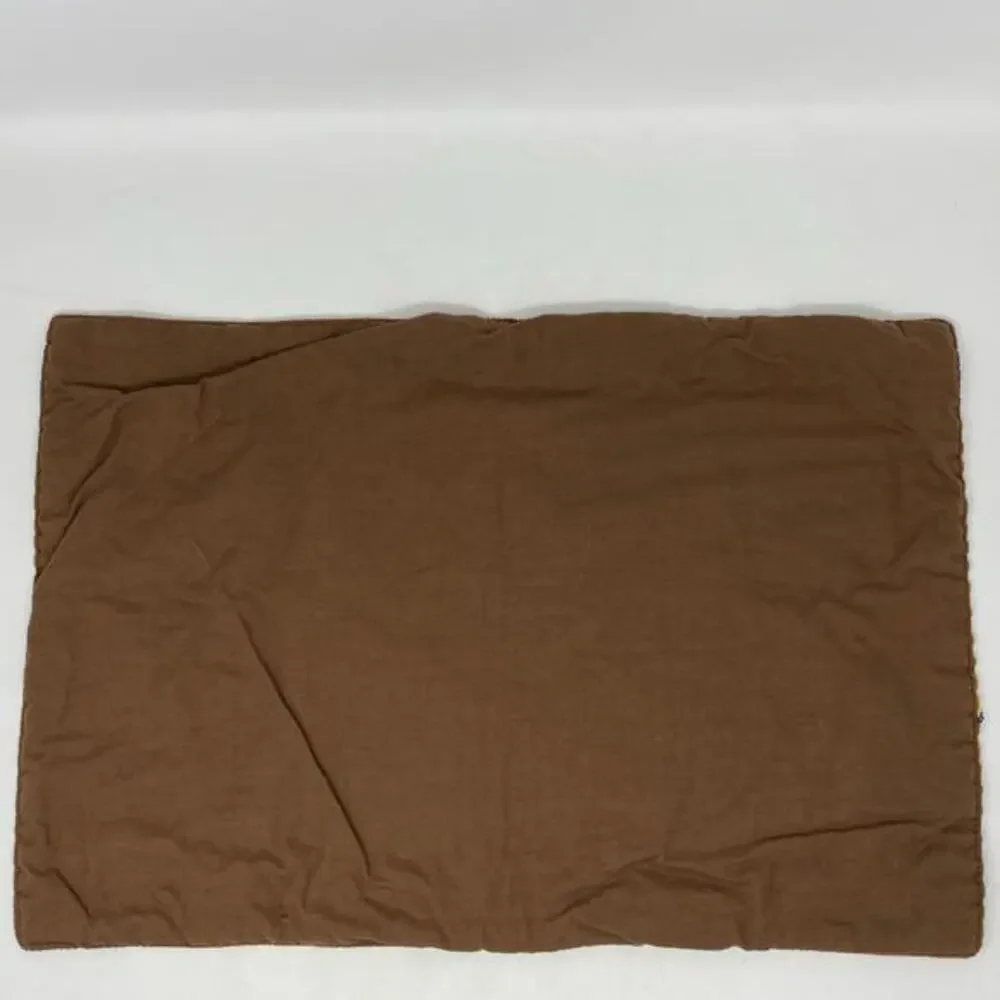 Pier One Velveteen Place Mats SET of 2 Rust Brown Striped Textured 19 x 13